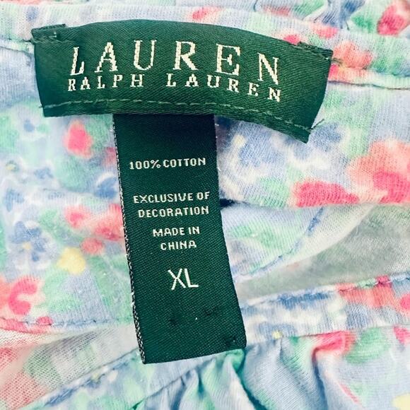 Lauren Ralph Lauren Size XL Floral Classic Knit Cropped PJ Pajama Set Pants Top - Picture 12 of 13